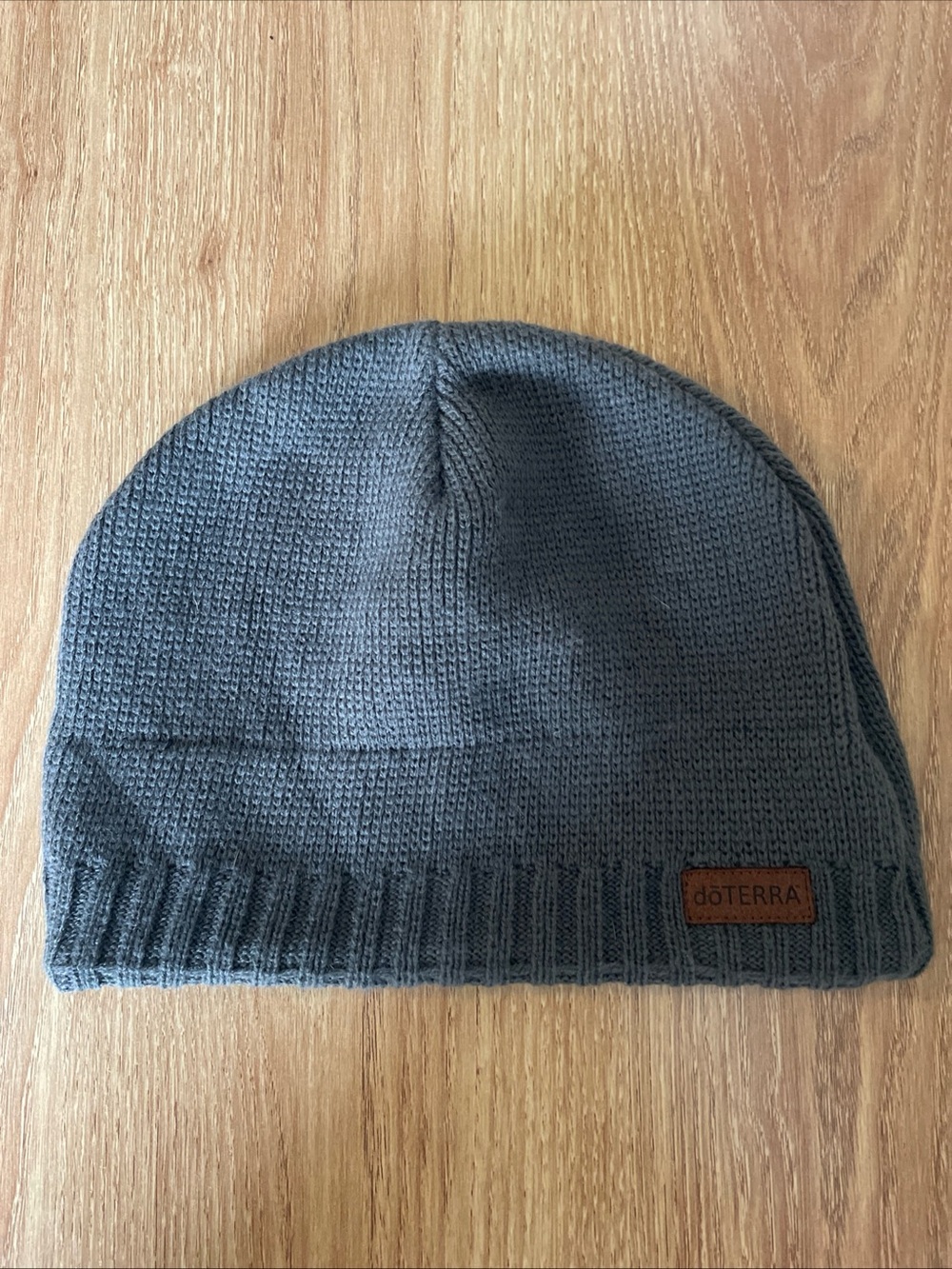 Doterra Gray Acrylic Fleece Lined Beanie Hat Unisex Logo Winter Cap